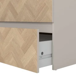 Home affaire Kommode »Maise in Holzoptik mit elegantem Fischgrätmuster« Fischgrätdekorfronten für einen modernen Wohnstil