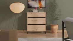 Home affaire Kommode »Marron, Schubkastenkommode, Höhe 90 cm, Breite 80 cm« Breiten 80 cm, mit geräumigen Schubladen