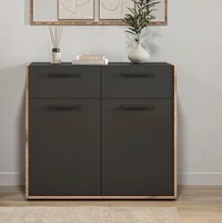 Home affaire Kommode »MUSTA, Breite: 95cm, 2 Schubkästen, 2 Türen, 4 Fächer« Anrichte, Sideborad, Highboard, Schrank, Schuhkommode, Flurkommode
