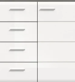 Home affaire Kommode »Rumba, Breite 80cm, in Rauchsilber Nachbildung/Weiß Hochglanz« Kommode, Sideboard, Schrank
