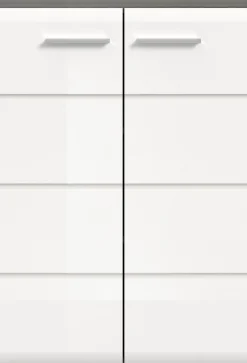 Home affaire Kommode »Rumba, Breite 60cm, in Rauchsilber Nachbildung/ Weiß Hochglanz« Kommode, Sideboard, Schrank