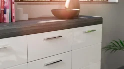 Home affaire Kommode »SIENA, Breite 165cm, 4 Türen, 4 Schubkästen, 8 Einlegeböden, 12 Fächer« hochwertige Rillenfräsung in MDF Front,Schuhkommode, Schuhschrank, Anrichte, Sideboard