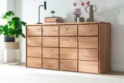 Home affaire Kommode »Zetra Schubladenschrank, 4x Schublade/4x Tür mit Soft-Close-Function« Fertig montiert, Eiche Massivholz, Breite 172 cm