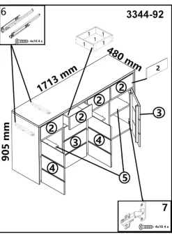 Home affaire Kommode »Zetra Schubladenschrank, 4x Schublade/4x Tür mit Soft-Close-Function« Fertig montiert, Eiche Massivholz, Breite 172 cm