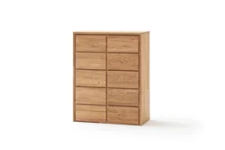 Home affaire Kommode »Zetra Schubladenschrank, 5 Schubladen/1 Tür mit Soft-Close-Function« Fertig montiert, Eiche Massivholz, Breite 88 cm