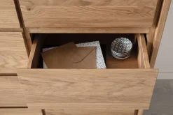 Home affaire Kommode »Zetra Schubladenschrank, 5 Schubladen/1 Tür mit Soft-Close-Function« Fertig montiert, Eiche Massivholz, Breite 88 cm