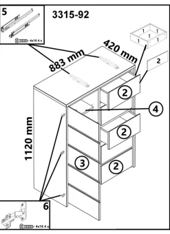 Home affaire Kommode »Zetra Schubladenschrank, 5 Schubladen/1 Tür mit Soft-Close-Function« Fertig montiert, Eiche Massivholz, Breite 88 cm