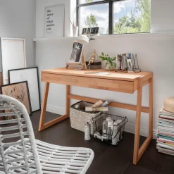Home affaire Laptoptisch »Dura - Holzschreibtisch aus Massivholz mit Soft-Close Schublade« Hochwertig & langlebig. Schreibtischaufsatz separat bestellbar