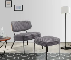 Home affaire Loungesessel »Lovberg in Cord und Easycare-Bezug« eleganter Sessel mit Hocker