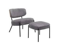 Home affaire Loungesessel »Lovberg in Cord und Easycare-Bezug« eleganter Sessel mit Hocker