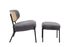 Home affaire Loungesessel »Lovberg in Cord und Easycare-Bezug« eleganter Sessel mit Hocker