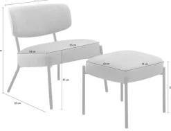 Home affaire Loungesessel »Lovberg in Cord und Easycare-Bezug« eleganter Sessel mit Hocker
