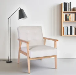 Home affaire Loungesessel »MENONRI mit Armlehnen aus Massivholz« Relaxsessel, Lese-Sessel, Cocktailsessel in Cord und Webstoff