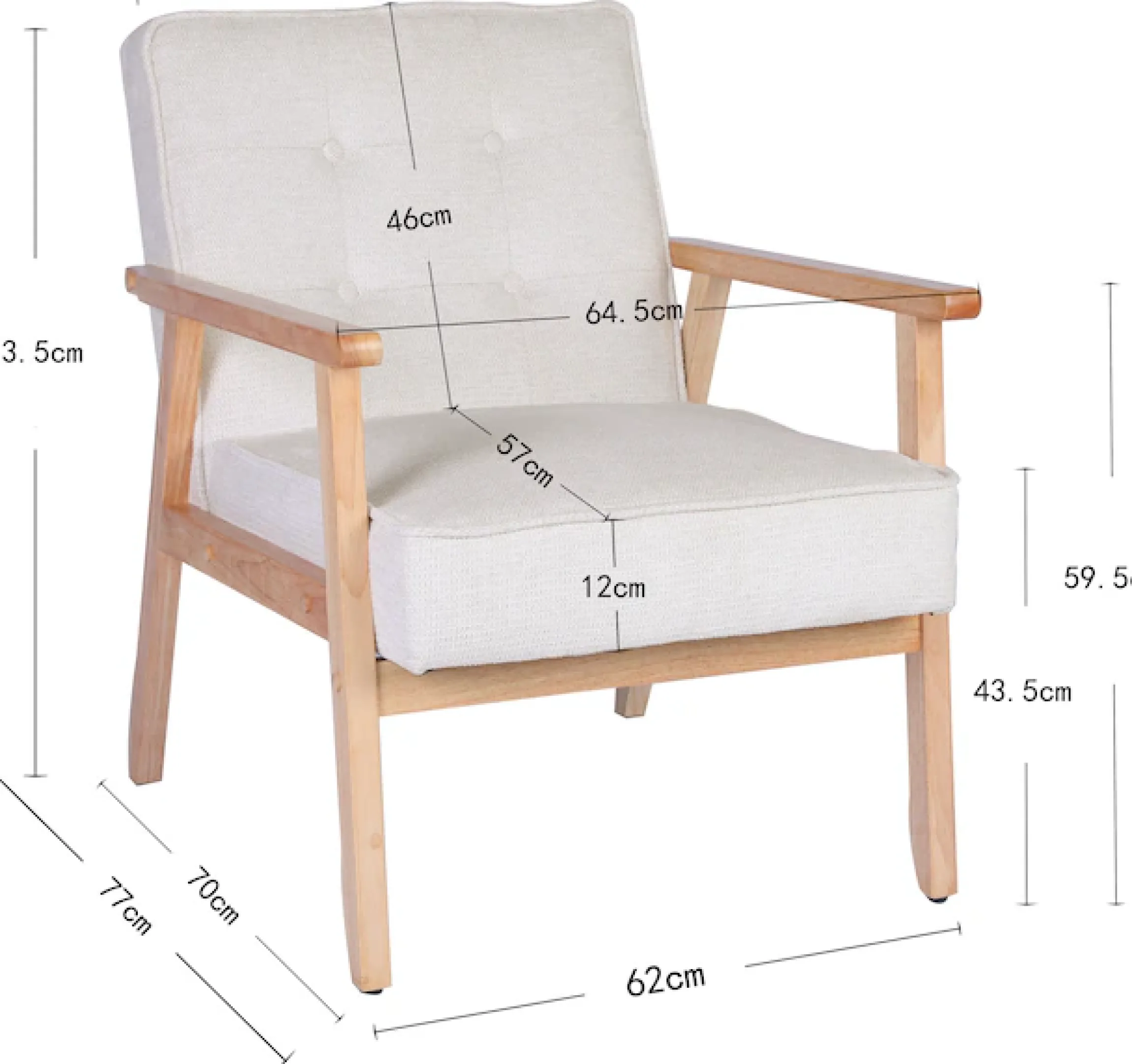Home affaire Loungesessel »MENONRI mit Armlehnen aus Massivholz« Relaxsessel, Lese-Sessel, Cocktailsessel in Cord und Webstoff