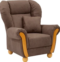 Home affaire Loungesessel »Milano Vintage, Hochlehnsessel, Ohrensessel, Breite 100cm« hoher Sitzkomfort mit hoher Rückenlehne, incl. Zierkissen