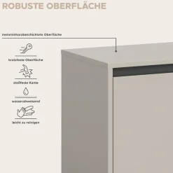 Home affaire Lowboard »BALTIC, Breite 184cm, grifflose Fronten, Metall-Füße,4 Türen, 4 Fächer« TV-Möbel, TV-Schrank, TV-Lowboard, Mediaboard
