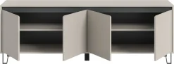 Home affaire Lowboard »BALTIC, Breite 184cm, grifflose Fronten, Metall-Füße,4 Türen, 4 Fächer« TV-Möbel, TV-Schrank, TV-Lowboard, Mediaboard