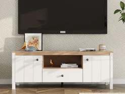 Home affaire Lowboard »BEDFORD, TV-Board, TV-Kommode, TV-Schrank, TV-Unterschrank, TV-Möbel« MDF-Profil 2D ummantelt, Hotstamping