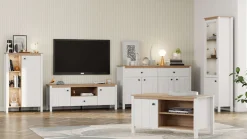 Home affaire Lowboard »BEDFORD, TV-Board, TV-Kommode, TV-Schrank, TV-Unterschrank, TV-Möbel« MDF-Profil 2D ummantelt, Hotstamping