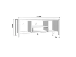 Home affaire Lowboard »BEDFORD, TV-Board, TV-Kommode, TV-Schrank, TV-Unterschrank, TV-Möbel« MDF-Profil 2D ummantelt, Hotstamping