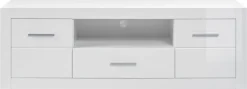 Home affaire Lowboard »Bianco, TV-Unterteil, moderne Kommode, TV-Schrank in Weiß Hochglanz« zeitlos, ausreichend Stauraum, vielseitig einsetzbar, 180 cm breit