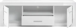 Home affaire Lowboard »Bianco, TV-Unterteil, moderne Kommode, TV-Schrank in Weiß Hochglanz« zeitlos, ausreichend Stauraum, vielseitig einsetzbar, 180 cm breit