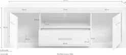 Home affaire Lowboard »Bianco, TV-Unterteil, moderne Kommode, TV-Schrank in Weiß Hochglanz« zeitlos, ausreichend Stauraum, vielseitig einsetzbar, 180 cm breit