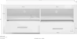 Home affaire Lowboard »Bianco, TV-Unterteil, moderne Kommode, TV-Schrank in Weiß Hochglanz« zeitlos, ausreichend Stauraum, vielseitig einsetzbar, 150 cm breit