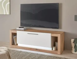 Home affaire Lowboard »Brixen, moderner TV-Schrank, Kommode in Eiche Evoke Dekor mit Weiß« Metallgriffe, ausreichend Stauraum, vielseitig einsetzbar