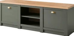 Home affaire Lowboard »Cambridge, moderner TV-Unterschrank, Kommode, TV-Schrank, Landhausstil« messingfarbene Metallgriffe, ausreichend Stauraum, 152 cm breit