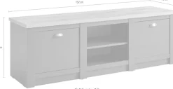 Home affaire Lowboard »Cambridge, moderner TV-Unterschrank, Kommode, TV-Schrank, Landhausstil« messingfarbene Metallgriffe, ausreichend Stauraum, 152 cm breit