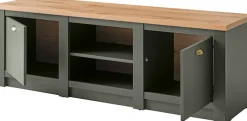 Home affaire Lowboard »Cambridge, moderner TV-Unterschrank, Kommode, TV-Schrank, Landhausstil« messingfarbene Metallgriffe, ausreichend Stauraum, 152 cm breit