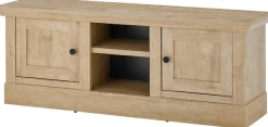 Home affaire Lowboard »Cornwall, Unterschrank im Landhausstil, Kommode, Eiche Dekor« 1 Stk. tlg. verschnörkelte Metallgriffe, offene Fächer und Türen, 152 cm breit