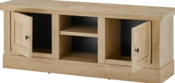 Home affaire Lowboard »Cornwall, Unterschrank im Landhausstil, Kommode, Eiche Dekor« 1 Stk. tlg. verschnörkelte Metallgriffe, offene Fächer und Türen, 152 cm breit
