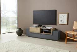 Home affaire Lowboard »Coro,Lowboard,TV-Kommode,TV-Möbel,TV-Bank« mit 2 Klappen, 1 Tür, 1 Glasboden, Breite 160