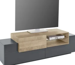 Home affaire Lowboard »Coro,Lowboard,TV-Kommode,TV-Möbel,TV-Bank« mit 2 Klappen, 1 Tür, 1 Glasboden, Breite 160