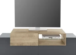 Home affaire Lowboard »Coro,Lowboard,TV-Kommode,TV-Möbel,TV-Bank« mit 2 Klappen, 1 Tür, 1 Glasboden, Breite 160