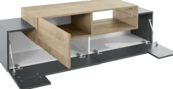 Home affaire Lowboard »Coro,Lowboard,TV-Kommode,TV-Möbel,TV-Bank« mit 2 Klappen, 1 Tür, 1 Glasboden, Breite 160