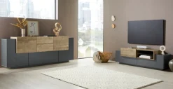 Home affaire Lowboard »Coro,Lowboard,TV-Kommode,TV-Möbel,TV-Bank« mit 2 Klappen, 1 Tür, 1 Glasboden, Breite 160
