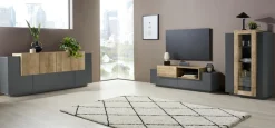 Home affaire Lowboard »Coro,Lowboard,TV-Kommode,TV-Möbel,TV-Bank« mit 2 Klappen, 1 Tür, 1 Glasboden, Breite 160