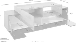 Home affaire Lowboard »Coro,Lowboard,TV-Kommode,TV-Möbel,TV-Bank« mit 2 Klappen, 1 Tür, 1 Glasboden, Breite 160