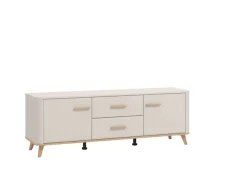 Home affaire Lowboard »Darwen TV-Board, TV-Kommode, TV-Schrank, TV-Unterschrank, TV-Möbel« Abgerundete Kanten, matte Kaschmir-Oberflächen, mit 2 Schubladen