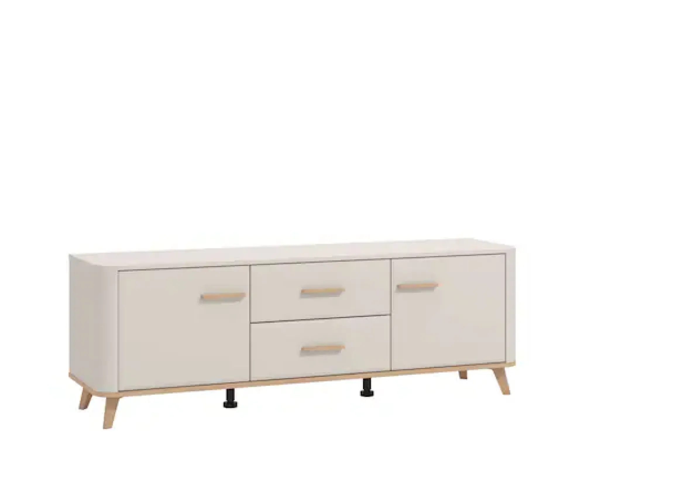 Home affaire Lowboard »Darwen TV-Board, TV-Kommode, TV-Schrank, TV-Unterschrank, TV-Möbel« Abgerundete Kanten, matte Kaschmir-Oberflächen, mit 2 Schubladen