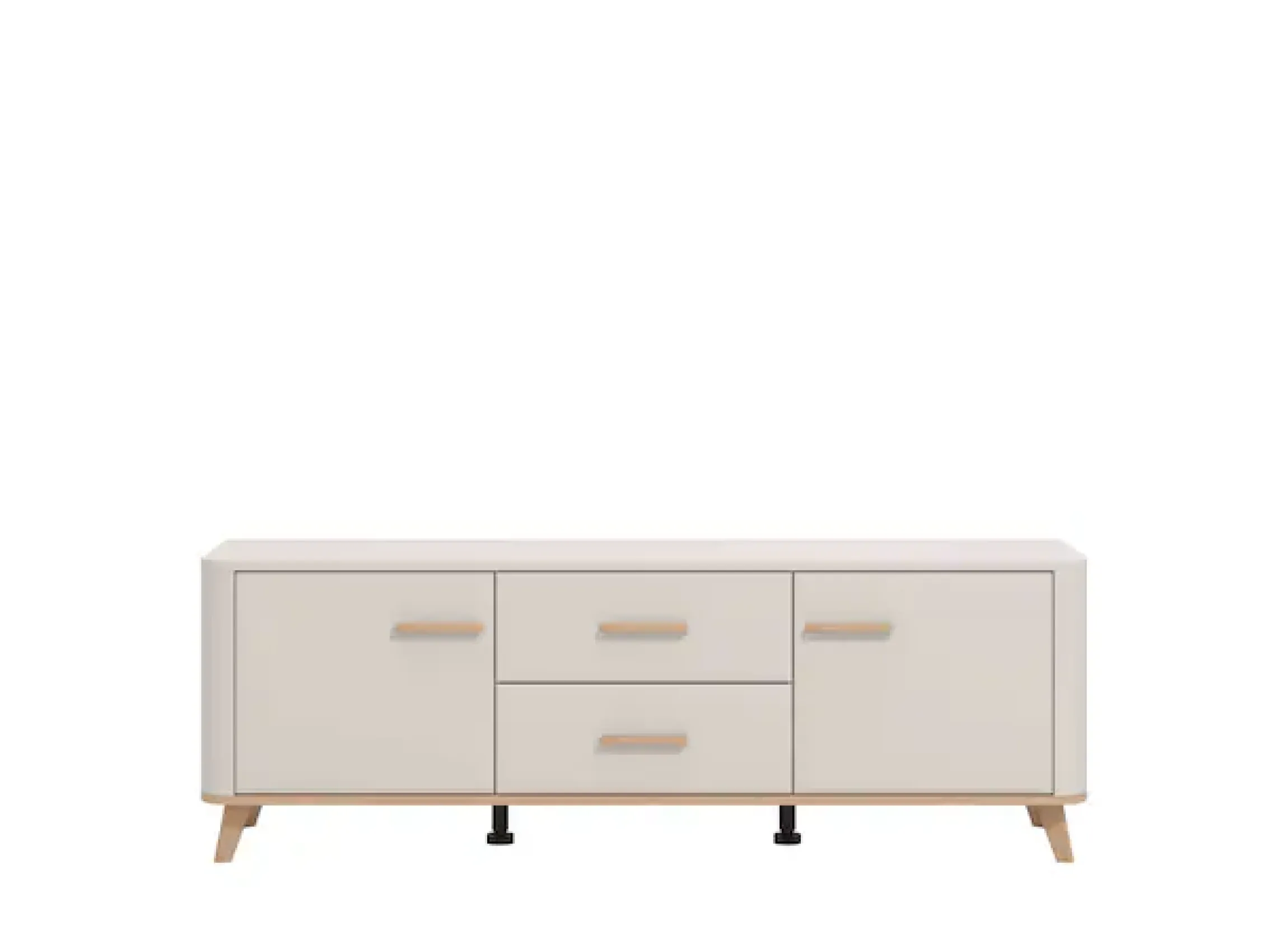 Home affaire Lowboard »Darwen TV-Board, TV-Kommode, TV-Schrank, TV-Unterschrank, TV-Möbel« Abgerundete Kanten, matte Kaschmir-Oberflächen, mit 2 Schubladen