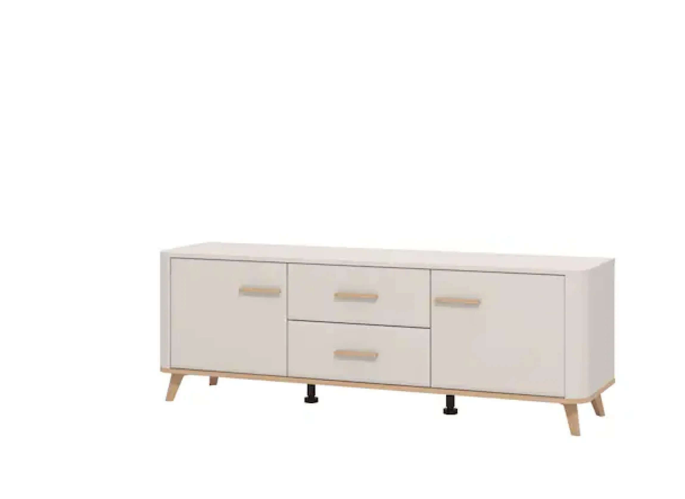 Home affaire Lowboard »Darwen TV-Board, TV-Kommode, TV-Schrank, TV-Unterschrank, TV-Möbel« Abgerundete Kanten, matte Kaschmir-Oberflächen, mit 2 Schubladen