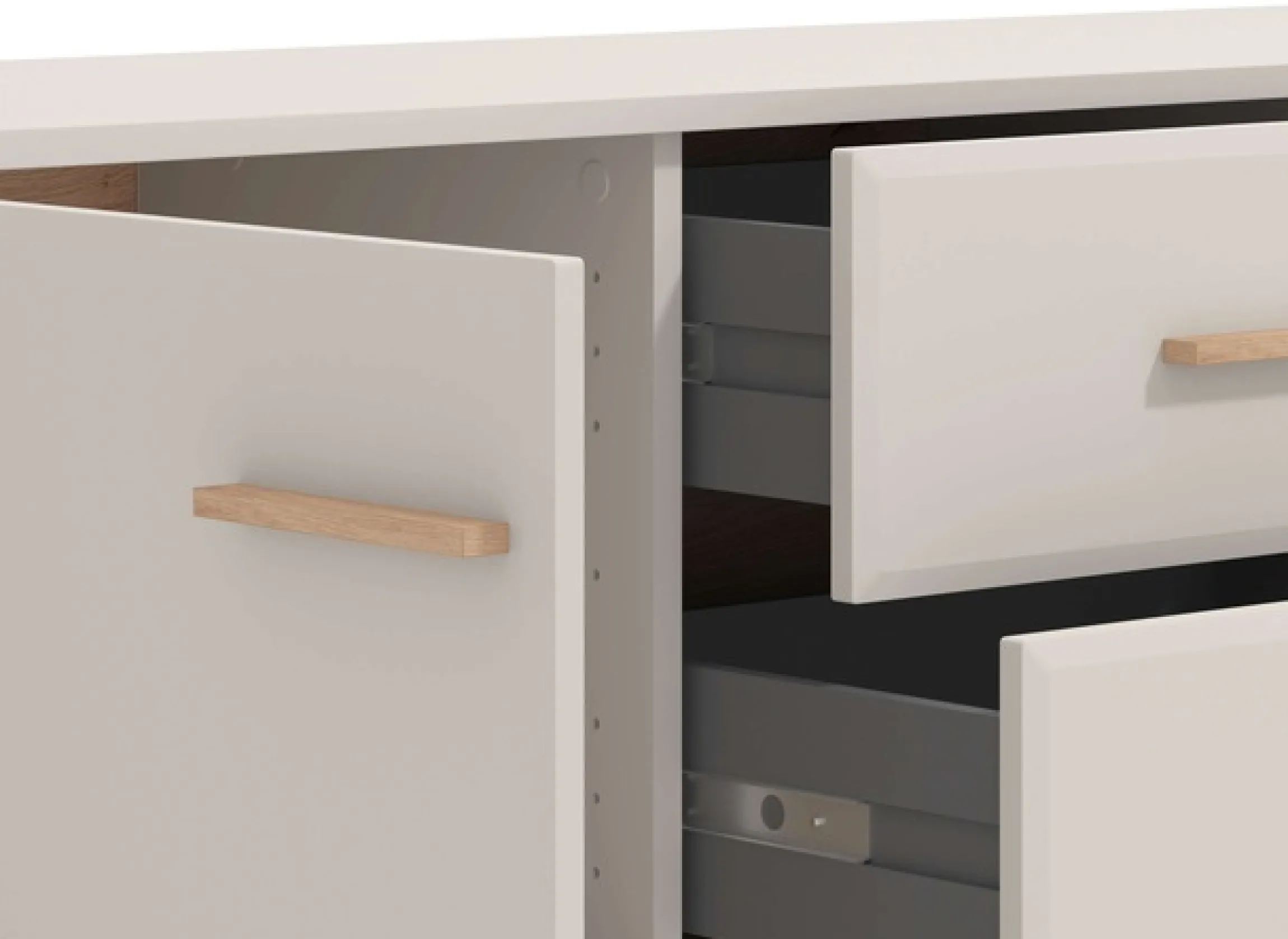 Home affaire Lowboard »Darwen TV-Board, TV-Kommode, TV-Schrank, TV-Unterschrank, TV-Möbel« Abgerundete Kanten, matte Kaschmir-Oberflächen, mit 2 Schubladen