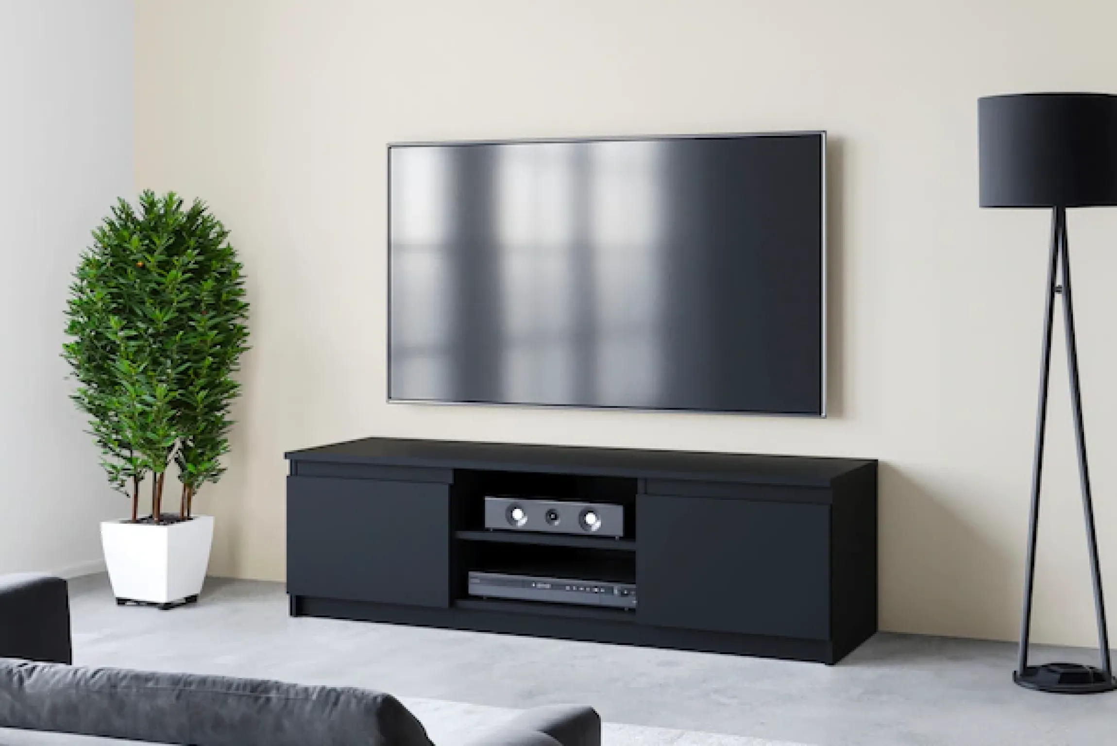 Home affaire Lowboard »DINGO« zeitloser TV-Schrank, TV-Board Breite 120 cm, grifflose Fernsehschrank