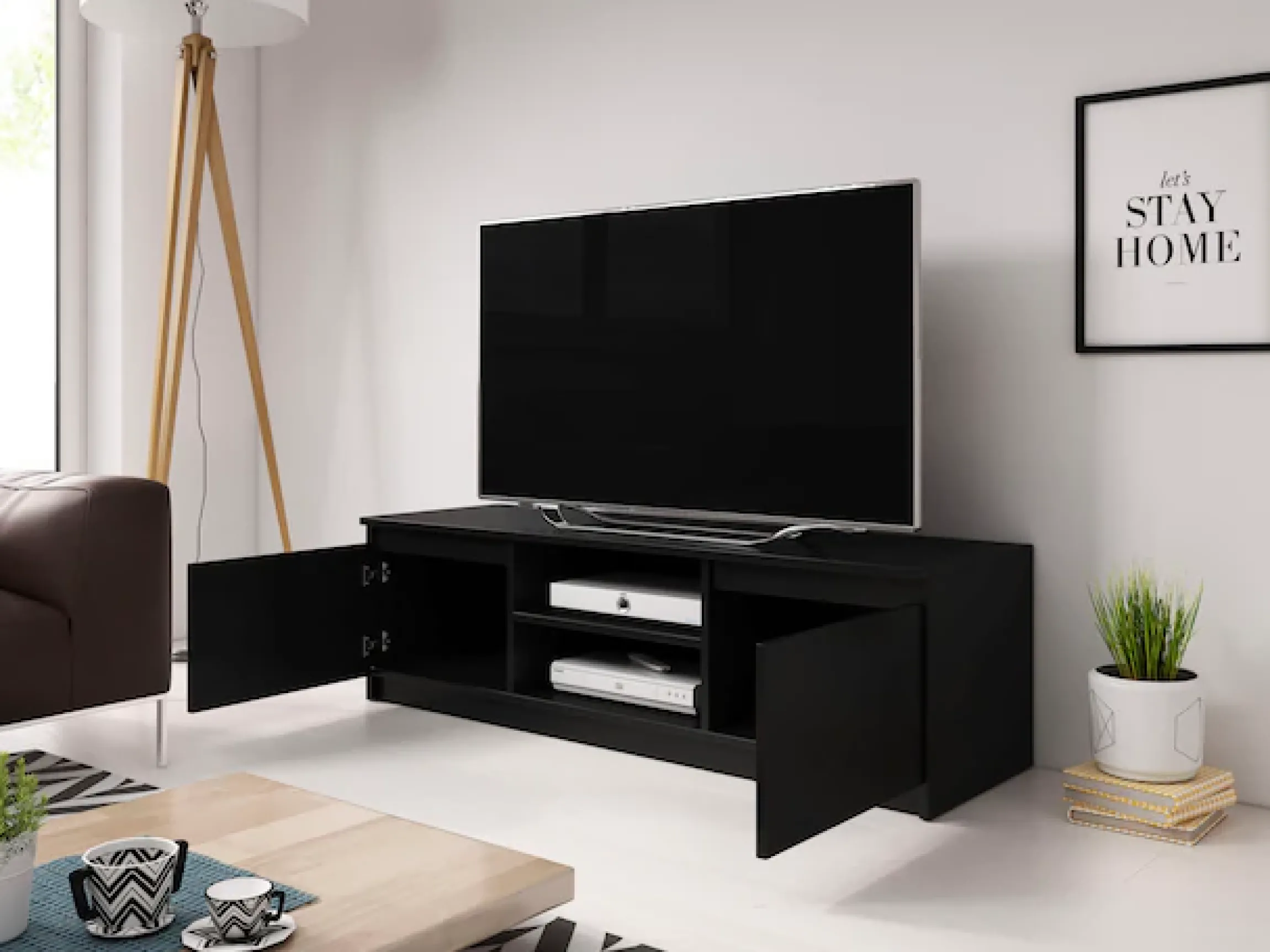 Home affaire Lowboard »DINGO« zeitloser TV-Schrank, TV-Board Breite 120 cm, grifflose Fernsehschrank