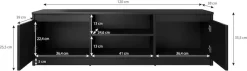 Home affaire Lowboard »DINGO« zeitloser TV-Schrank, TV-Board Breite 120 cm, grifflose Fernsehschrank