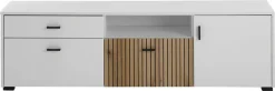Home affaire Lowboard »Hudson« in moderner Trendfarbe, Griffe aus Metall (Schwarz), Breite 150 cm